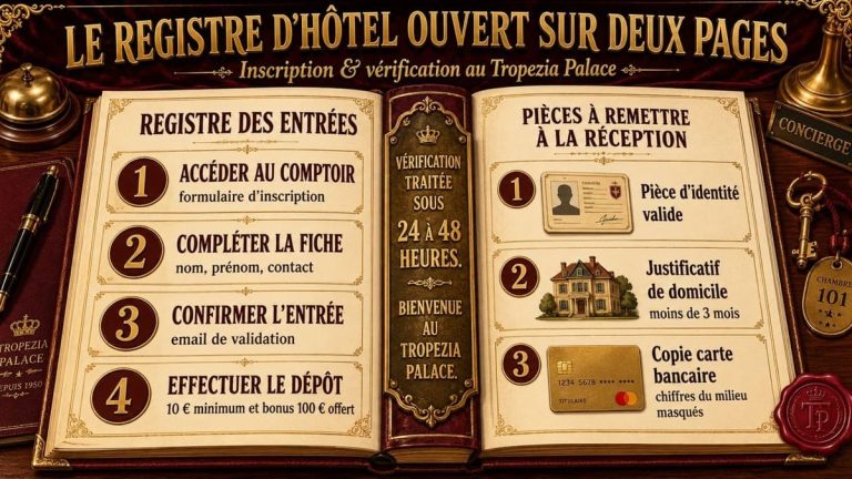 Tropezia Palace Casino inscription vérification